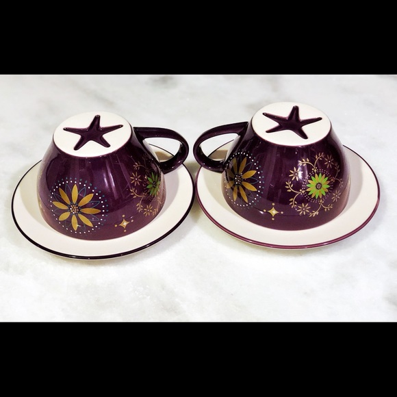 Starbucks Holiday 2006 Limited Set 2 Cups Saucers - Picture 4 of 10